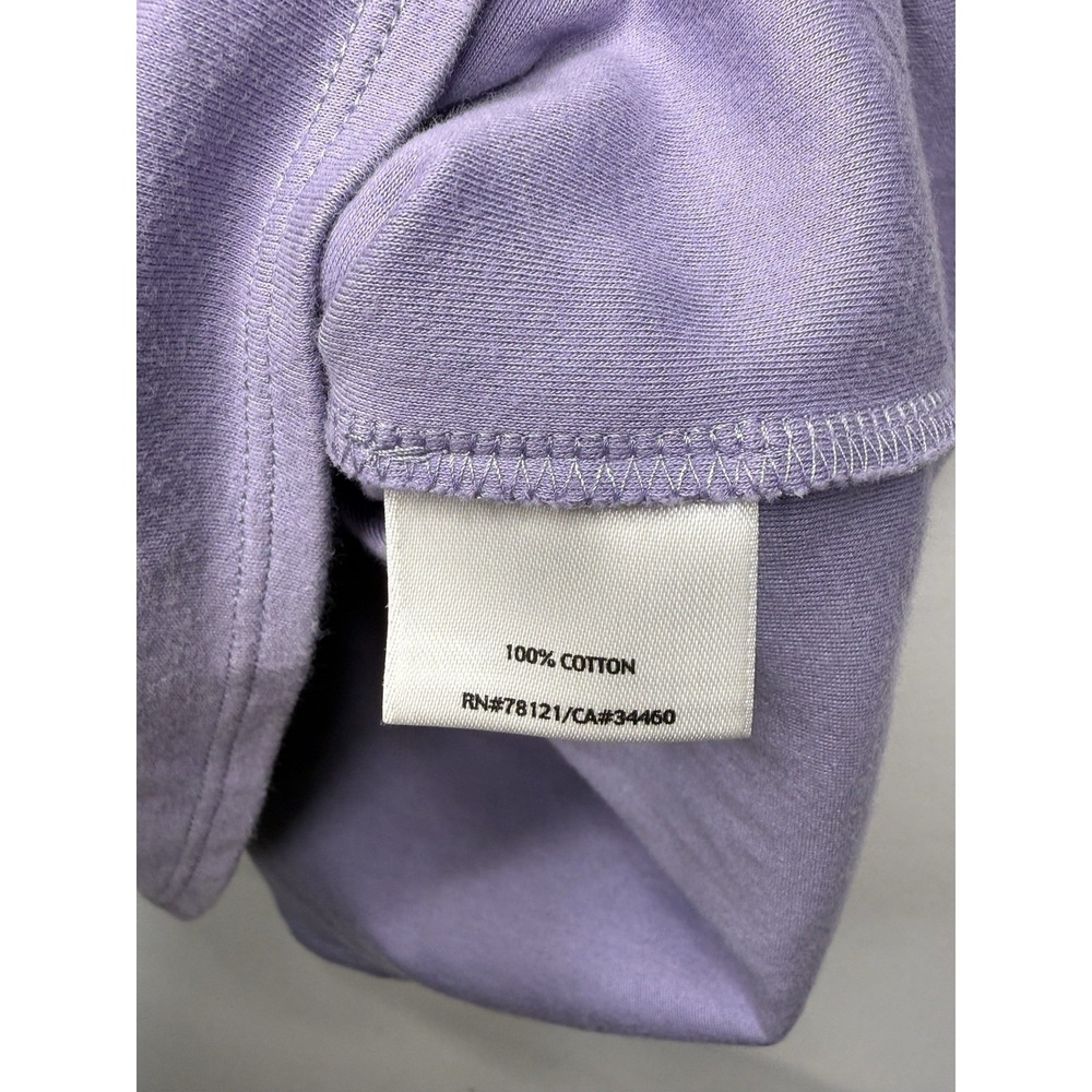Eileen Fisher Women's M Purple Lavender 100% Cotton Crew Neck Short Sleeve Tee - Picture 5 of 8